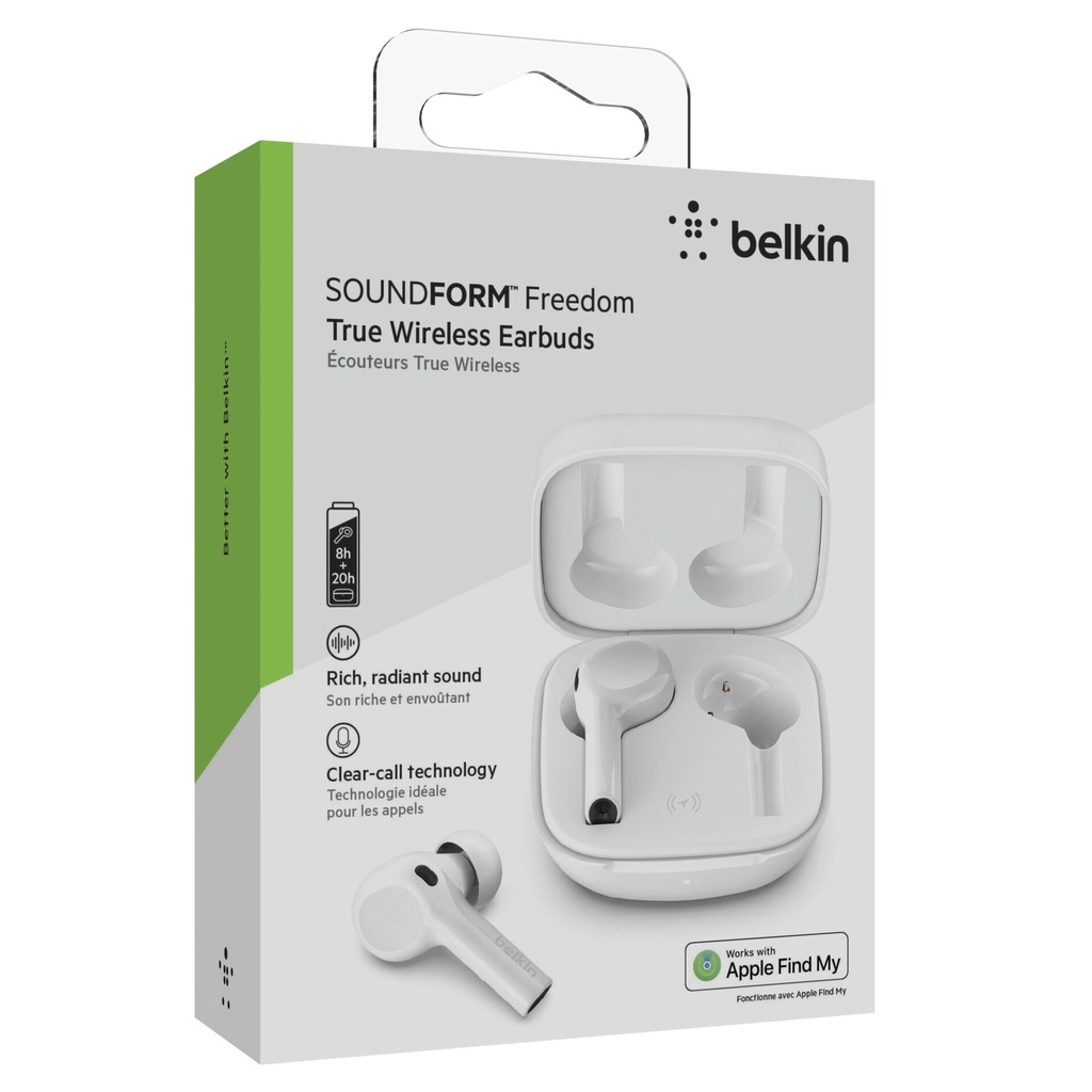 Belkin - Headphones - Para Cellular phone / Para Tablet - Wireless - Sound Free Pro White