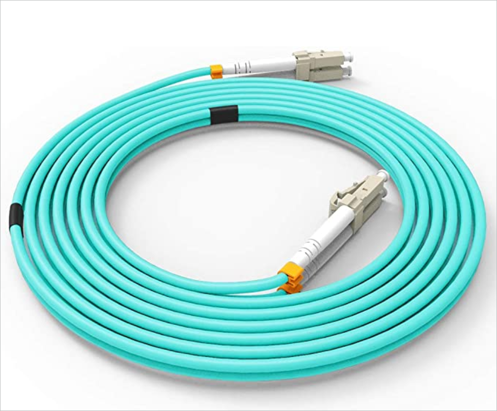 Fiber Patch Cable, VANDESAIL 10G Gigabit Fiber Optic Cables with LC to LC Multimode OM3 Duplex 50/125 OFNP (2M, OM3-5Pack)