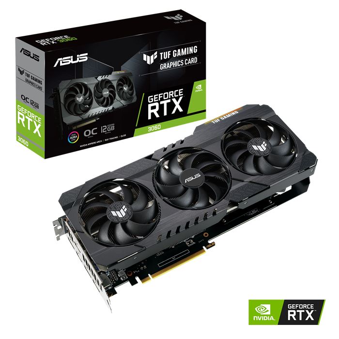 ASUS - TUF-RTX3060-O12G-V2-GAMING - PCI Express 4.0 - NVIDIA - NVIDIA GeForce RTX 3060 - 12 GB - GDDR6 SDRAM
