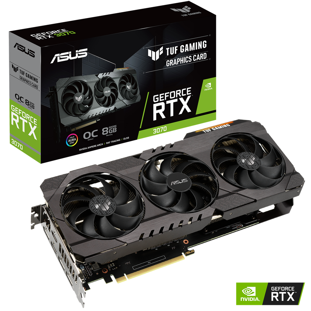 ASUS - TUF-RTX3070-O8G-V2-GAMING - PCI Express 4.0 - NVIDIA - NVIDIA GeForce RTX 3070 - 8 GB - GDDR6 SDRAM
