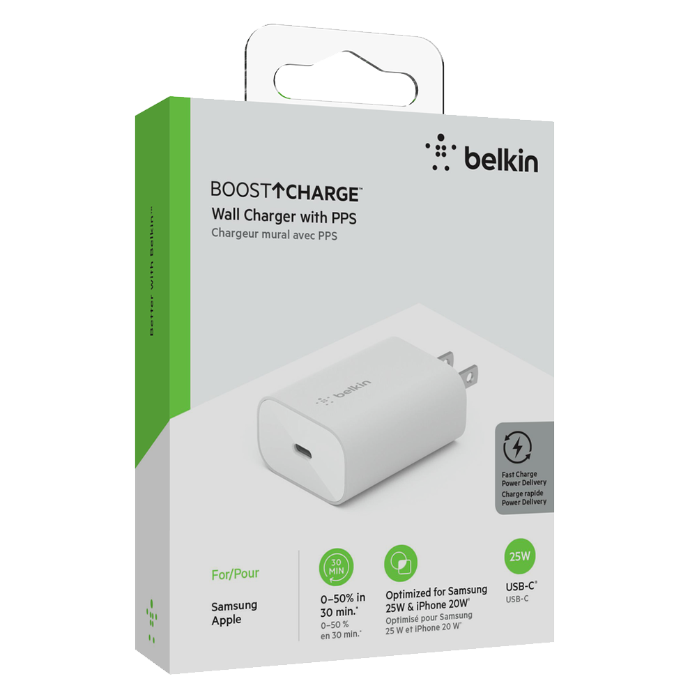 Belkin - Power adapter - 25 Watt - 24 pin USB-C - Lithium - Para Universal