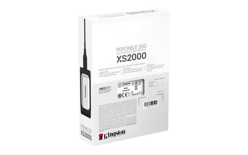 SXS2000/1000G Kingston XS2000 - Unidad en estado sólido - 1 TB - externo (portátil) - USB 3.2 Gen 2x2 (USB-C conector)