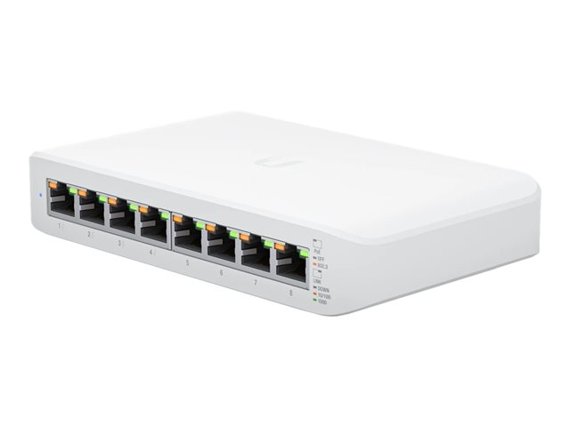 Ubiquiti UniFi Switch Lite USW-Lite-8-POE - Conmutador - Gestionado - 8 x 10/100/1000 (4 PoE+) - sobremesa, montaje en pared - PoE+ (52 W)