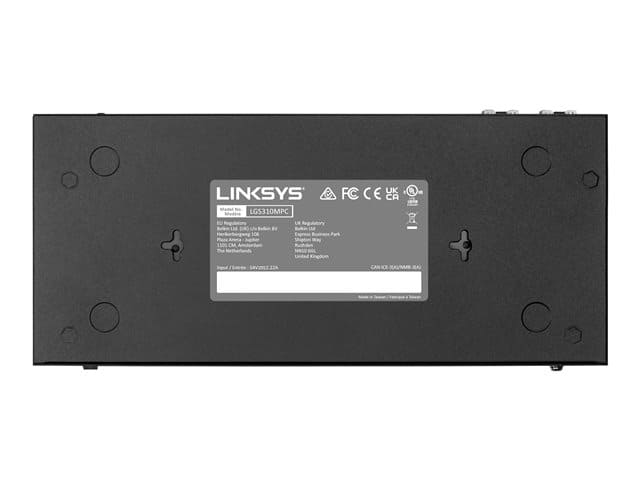 Linksys LGS310MPC - Conmutador - inteligente - 8 x 10/100/1000 (PoE+) + 2 x Gigabit SFP - sobremesa - PoE+ (110 W) - AC 100/240 V - Conforme a la TAA