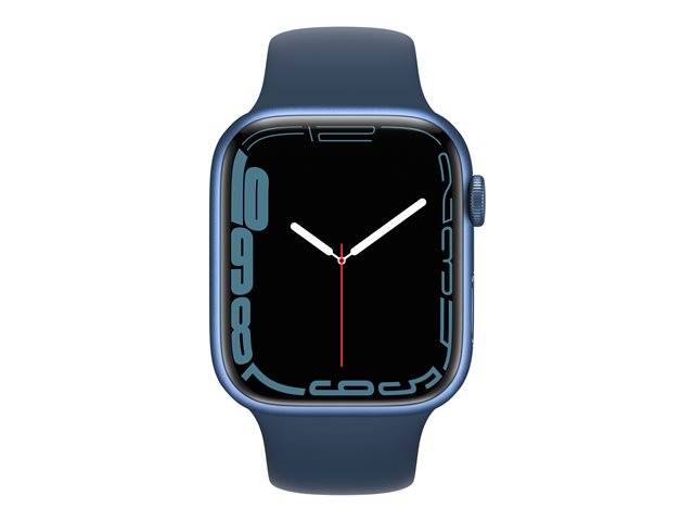 Apple Watch Series 7 (GPS) - 45 mm - aluminio azul - reloj inteligente con pulsera deportiva - fluoroelastómero - azul abismo - tamaño de la banda: Regular - 32 GB - Wi-Fi, Bluetooth - 38.8 g