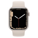 Apple Watch Series 7 (GPS) - 45 mm - starlight aluminum - reloj inteligente con pulsera deportiva - fluoroelastómero - estrellado - tamaño de la banda: Regular - 32 GB - Wi-Fi, Bluetooth - 38.8 g