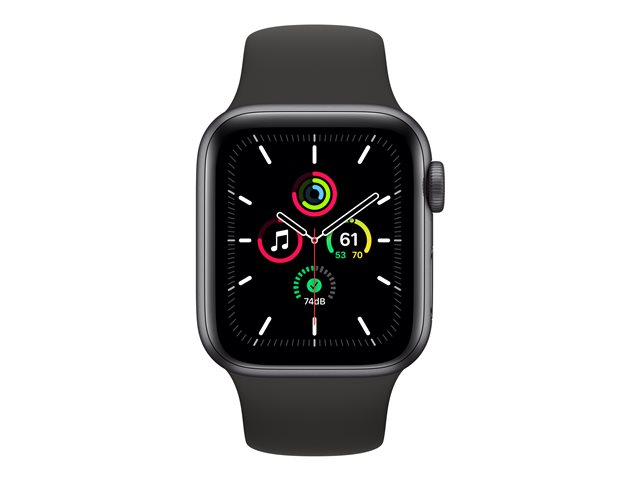Apple Watch SE (GPS) - 40 mm - aluminio plateado - reloj inteligente con pulsera deportiva - fluoroelastómero - azul abismo - tamaño de la banda: Regular - 32 GB - Wi-Fi, Bluetooth - 30.49 g