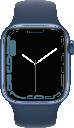 Apple Watch Series 7 (GPS) - 41 mm - aluminio azul - reloj inteligente con pulsera deportiva - fluoroelastómero - azul abismo - tamaño de la banda: Regular - 32 GB - Wi-Fi, Bluetooth - 32 g