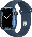 Apple Watch Series 7 (GPS) - 41 mm - aluminio azul - reloj inteligente con pulsera deportiva - fluoroelastómero - azul abismo - tamaño de la banda: Regular - 32 GB - Wi-Fi, Bluetooth - 32 g