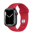 Apple Watch Series 7 (GPS) - (PRODUCT) RED - 41 mm - aluminio rojo - reloj inteligente con pulsera deportiva - fluoroelastómero - rojo - tamaño de la banda: Regular - 32 GB - Wi-Fi, Bluetooth - 32 g