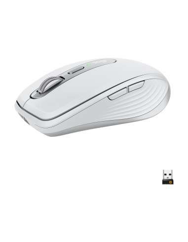 Logitech MX Anywhere 3 - Ratón - laser - 6 botones - inalámbrico - Bluetooth, 2.4 GHz - receptor inalámbrico USB - gris pálido