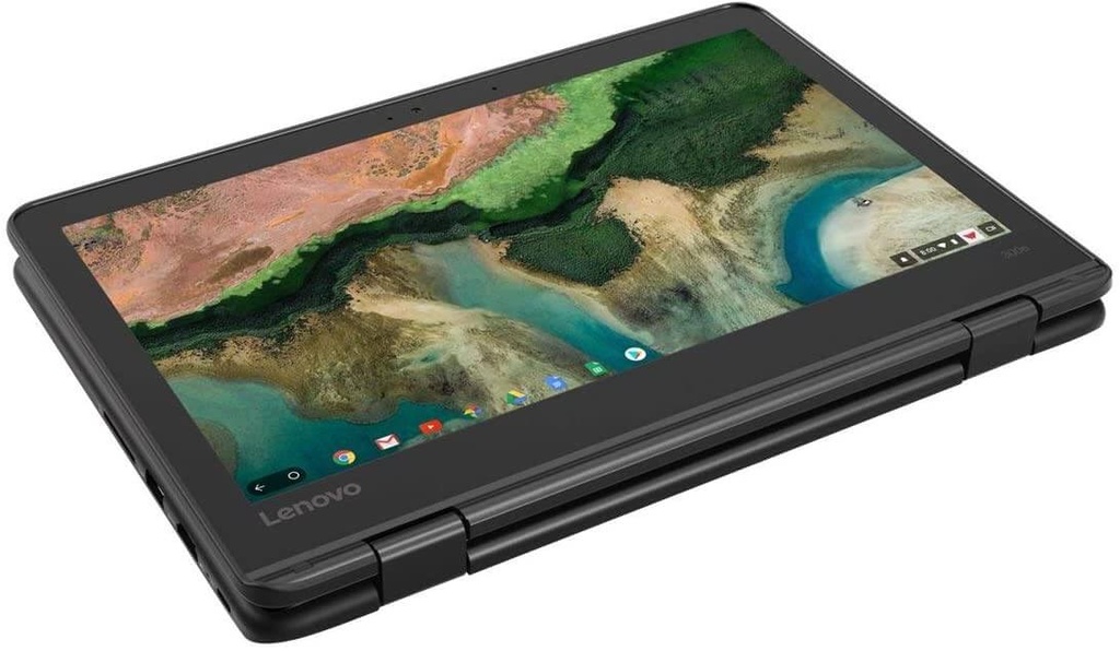 Lenovo 300e Chromebook (2nd Gen) AST 82CE - Diseño plegable - A4 9120C / 1.6 GHz - Chrome OS - 4 GB RAM - 32 GB eMMC - 11.6" IPS pantalla táctil 1366 x 768 (HD) - Radeon R4 - Wi-Fi 5, Bluetooth - negro - kbd: EE. UU.