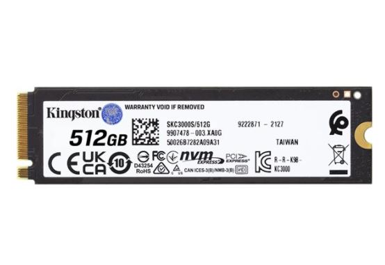 Kingston KC3000 - Unidad en estado sólido - 512 GB - interno - M.2 2280 - PCI Express 4.0 (NVMe) (SKC3000S/512G)