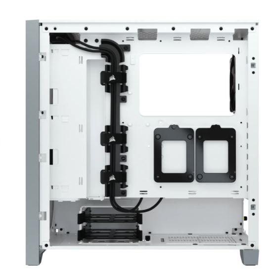 CORSAIR 4000D - Torre - ATX - panel lateral con ventana (cristal templado) - sin fuente de alimentación (ATX) - blanco - USB/Audio- CC-9011199-WW
