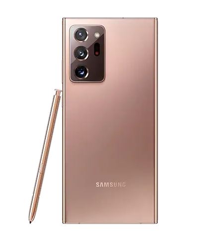 Samsung Galaxy Note20 Ultra - 4G smartphone - SIM doble - RAM 8 GB / 256 GB - microSD slot - pantalla OLED - 6.9" - 3088 x 1440 píxeles (120 Hz) - 3 x cámaras traseras 108 MP, 12 MP, 12 MP - front camera 10 MP - bronce místico- SM-N985FZNKGTO