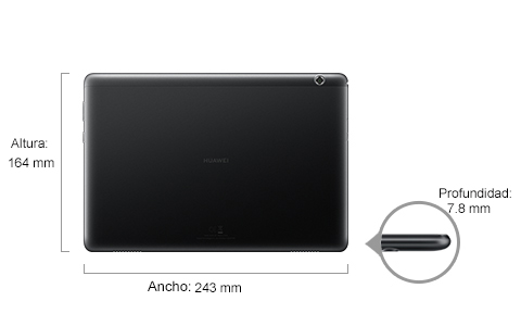Huawei - T5 - 10.1" - 16 GB - 1920 x 1200 - 2 GB RAM - 4G - android 8 - Tarjetas de memoria flash compatibles: Nano Sim - Black