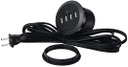 B085HKW5TF-Estación de carga de escritorio de 4 puertos USB de escritorio se monta en el agujero de 2.5 in con cable de alimentación, color negro 5A