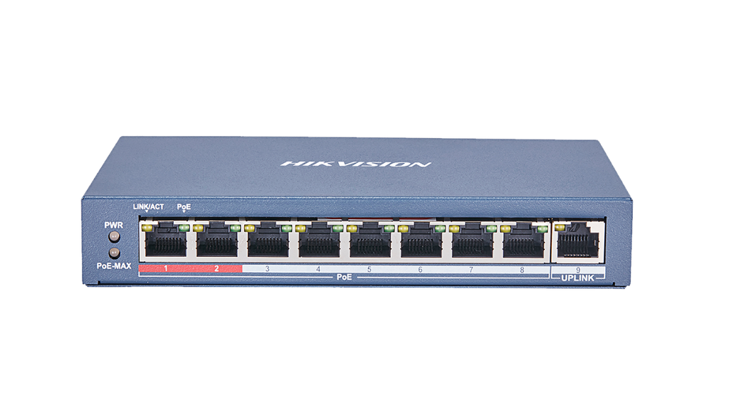 DS3E0109PE-Switch 8 puertos PoE Hikvision