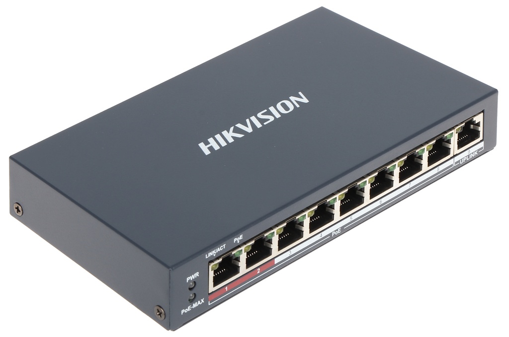 DS3E0109PE-Switch 8 puertos PoE Hikvision
