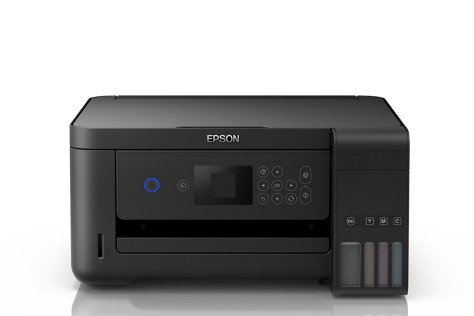 Epson EcoTank L4160 - Impresora multifunción - color - chorro de tinta - rellenable - A4 (210 x 297 mm), Letter A (216 x 279 mm) (original) - A4/Legal (material) - hasta 7.7 ppm (copiando) - hasta 10.5 ppm (impresión) - 100 hojas - USB 2.0, Wi-Fi(n)