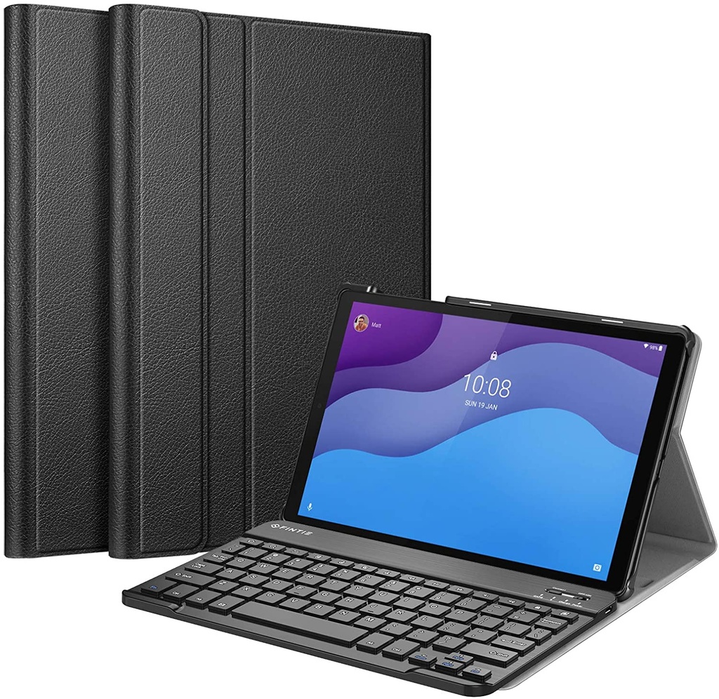 Funda con teclado para Lenovo Tab M10 Plus, funda de piel sintética con teclado inalámbrico