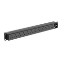P12B01M - Panduit PDU Básico para Distribución de Energía, Enchufe de Entrada NEMA 5-15P, Con 12 Contactos NEMA 5-20R, Instalación Horizontal de 19in, 1UR, 15 Amp, 120 Vca