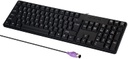 MCSaite PS2 Teclado de ordenador con 104 teclas con soporte, negro, resistente al agua, compatible con Windows, PC, portátil