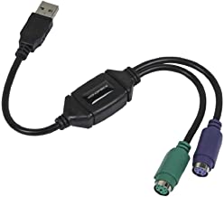 Monoprice PS/2 Teclado/Ratón a USB Adaptador Convertidor, Negro (110934)