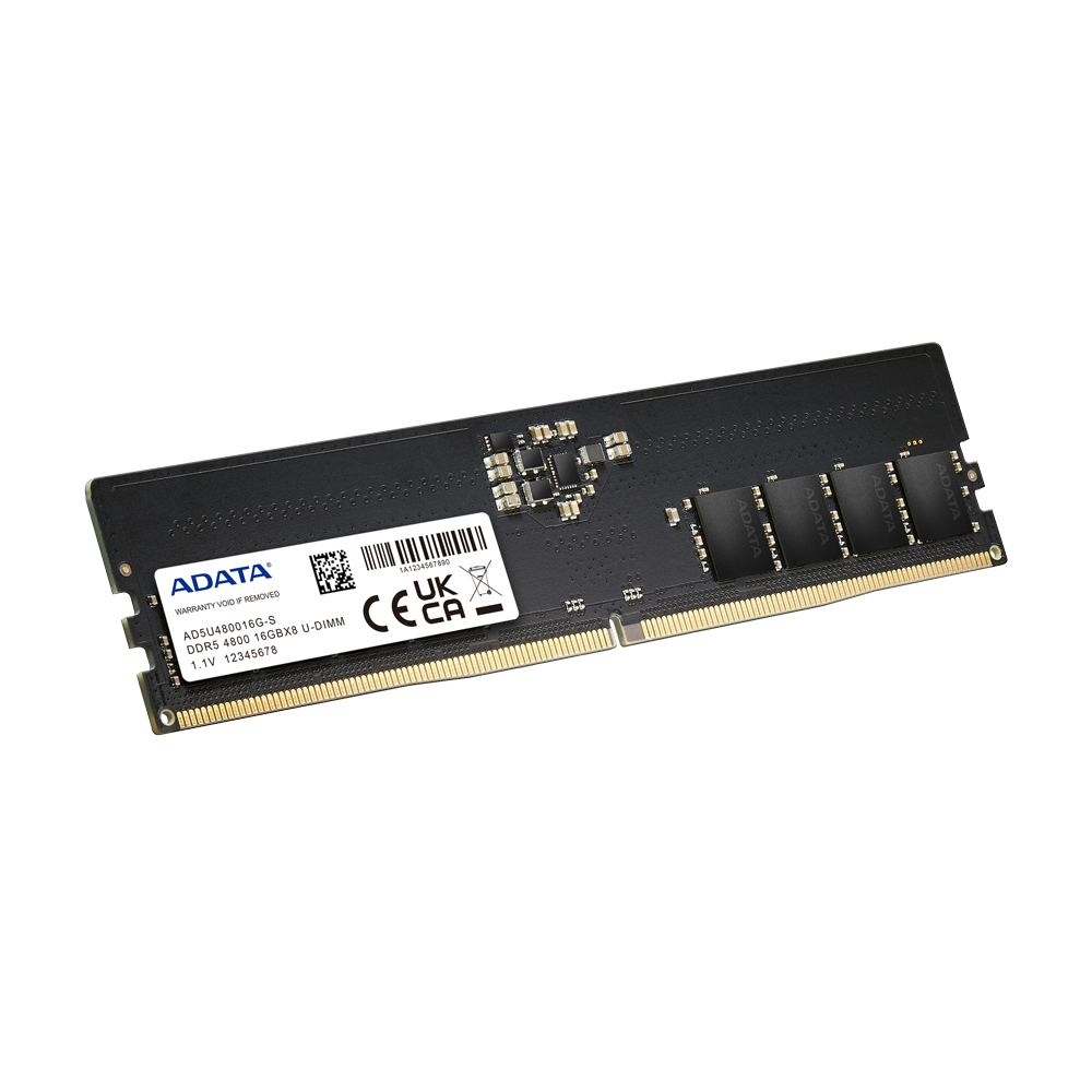 ADATA - DDR5 - módulo - 16 GB - DIMM de 288 espigas - 4800 MHz / PC5-38400 - CL40 - 1.1 V - sin búfer - on-die ECC - negro
