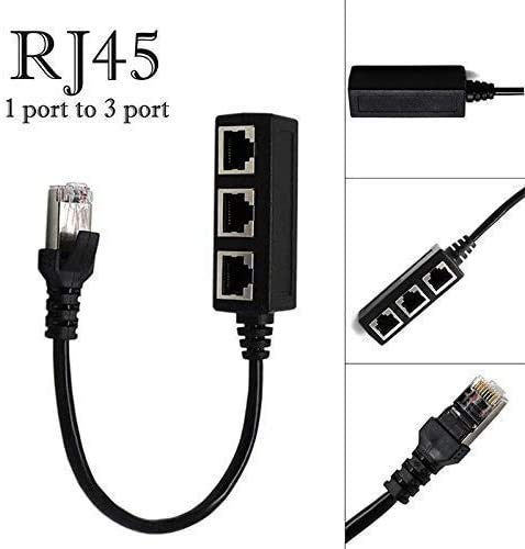 Adaptador de red RJ45 de 1 a 2 puertos Ethernet, RJ45 1 macho a 2 hembras LAN Ethernet Splitter
