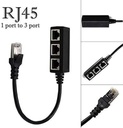 Adaptador de red RJ45 de 1 a 2 puertos Ethernet, RJ45 1 macho a 2 hembras LAN Ethernet Splitter