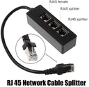 Adaptador de red RJ45 de 1 a 2 puertos Ethernet, RJ45 1 macho a 2 hembras LAN Ethernet Splitter
