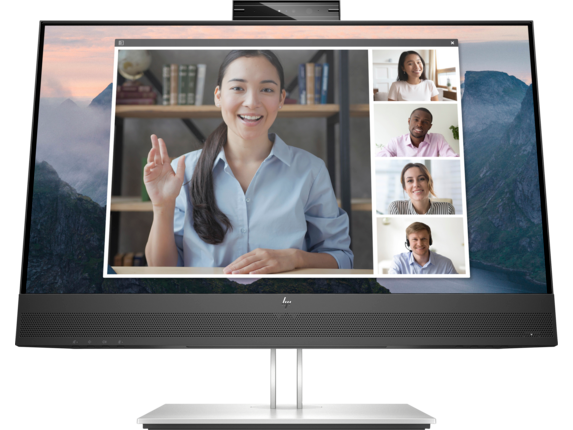 HP E24mv G4 Conferencing Monitor - E-Series - monitor LED - 23.8" - 1920 x 1080 Full HD (1080p) @ 60 Hz - IPS - 250 cd/m² - 1000:1 - 5 ms - HDMI, VGA, DisplayPort - altavoces - plata, cabezal negro