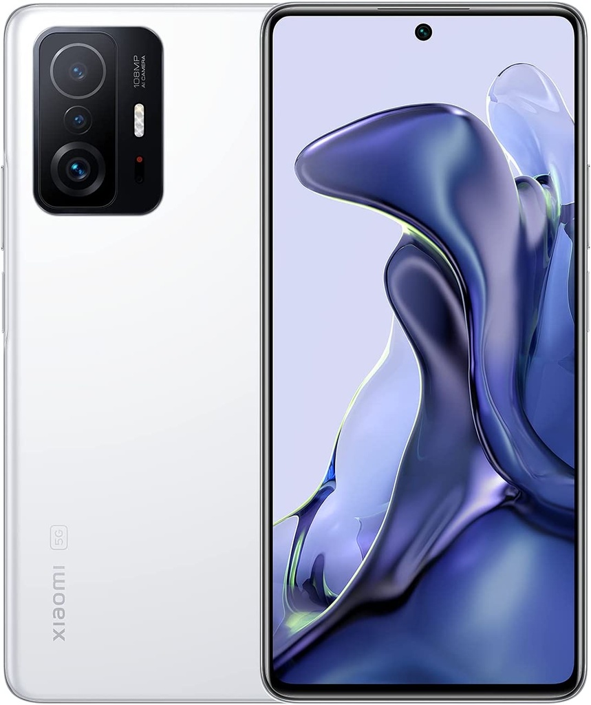 Xiaomi 11T Pro - 5G smartphone - SIM doble - RAM 8 GB / 256 GB - pantalla OLED - 6.67" - 2400 x 1080 píxeles (120 Hz) - 3 x cámaras traseras 108 MP, 8 MP, 5 MP - front camera 16 MP - blanco luz de luna