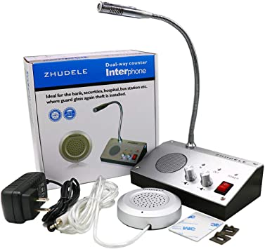 Higoo ZDL-9908-Sistema de intercomunicador de ventanilla para banco/oficina/tienda/estación, micrófono de intercomunicación de doble vía, sistema de interfono