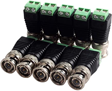 Hikvision - Adaptador balún - BNC (M) a terminal de tornillo - UTP - CAT 5 - negro