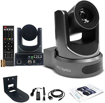 PT20X-SDI-GY-G2 - PTZOptics 20x-SDI Gen2 - Cámara de transmisión en vivo (gris) (PT20X-SDI-GY-G2) + soporte universal de pared (negro)