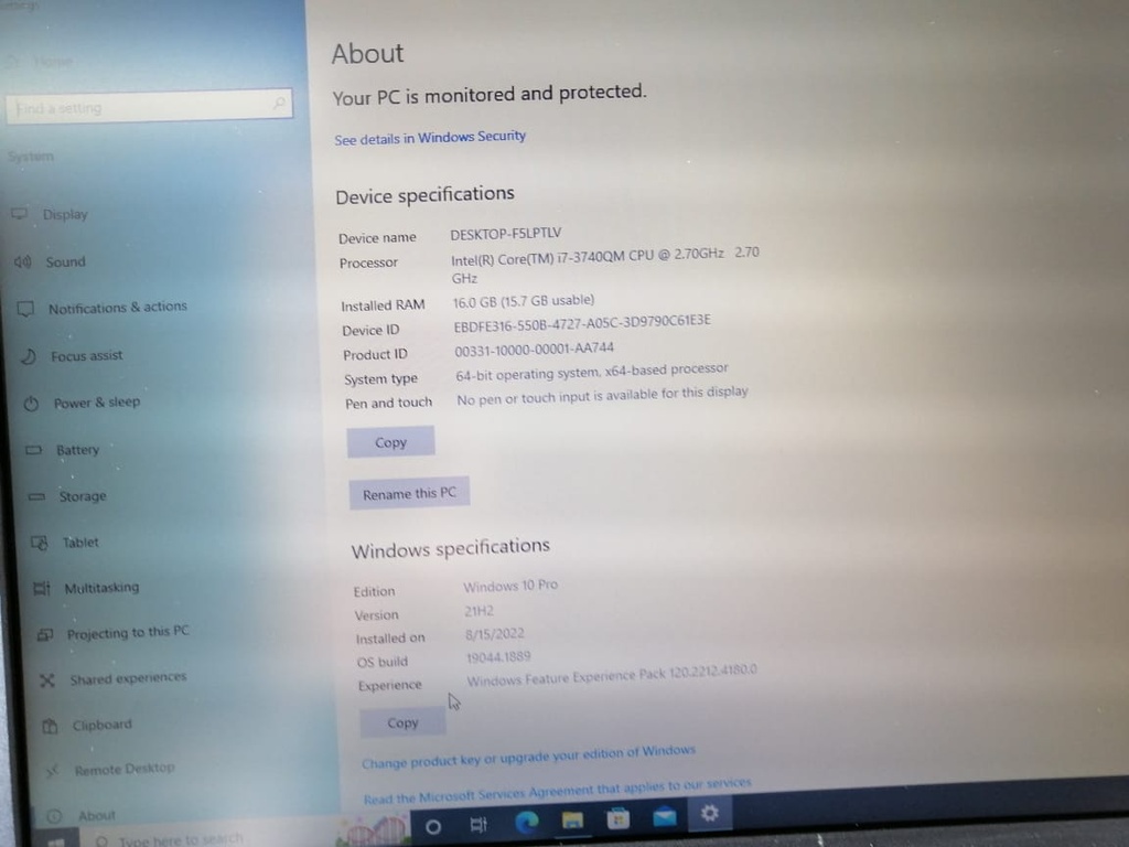 T-T530 LENOVO MAQUINA PORTATIL