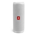 JBL Speaker -  Flip 5 BT White N. America - JBLFLIP5WHTAM - Tiempo de reproducción de música (horas) 12 - Potencia de salida (W) 20W RMS - Conexión Versión de Bluetooth 4.2 - Batería Capacidad de la batería (mAh) 4,800 - Clasificación impermeable