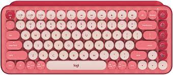 Logitech POP Keys - Teclado - inalámbrico - Bluetooth LE, Bluetooth 5.1 - interruptor: Brown Tactile - rosa