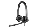 Logitech H570e Wired Headset, Stereo Headphones with Noise-Cancelling Microphone, USB, in-Line Controls with Mute Button, Indicator LED, PC/Mac/Laptop - Black - Auricular - en oreja - cableado - USB - Certificado para Skype Empresarial, con certificación Lync 2013