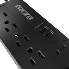 Forza FVR Series FVR-1011 - Regulador automático de voltaje (montaje en pared) - CA 115 V - 500 vatios - 1000 VA - conectores de salida: 4 - negro