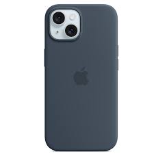 Apple - Carcasa trasera para teléfono móvil - compatibilidad con MagSafe - silicona - azul tormenta - para iPhone 15