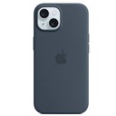 Apple - Carcasa trasera para teléfono móvil - compatibilidad con MagSafe - silicona - azul tormenta - para iPhone 15 Plus