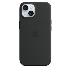 Apple - Carcasa trasera para teléfono móvil - compatibilidad con MagSafe - silicona - negro - para iPhone 15