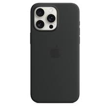 Apple - Carcasa trasera para teléfono móvil - compatibilidad con MagSafe - silicona - negro - para iPhone 15 Pro Max
