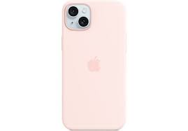 Apple - Carcasa trasera para teléfono móvil - compatibilidad con MagSafe - silicona - rosa claro - para iPhone 15