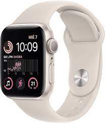 Apple Watch SE (GPS) - 2ª generación - 40 mm - aluminio estrellado - reloj inteligente con pulsera deportiva - fluoroelastómero - estrellado - tamaño de la banda: S/M - 32 GB - Wi-Fi, Bluetooth - 26.4 g