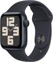 Apple Watch SE (GPS) - 2ª generación - 40 mm - aluminio de medianoche - reloj inteligente con pulsera deportiva - fluoroelastómero - medianoche - tamaño de la banda: S/M - 32 GB - Wi-Fi, Bluetooth - 26.4 g