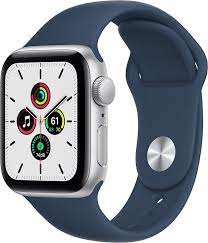 Apple Watch SE (GPS) - 2ª generación - 40 mm - aluminio plateado - reloj inteligente con pulsera deportiva - fluoroelastómero - azul tormenta - tamaño de la banda: M/L - 32 GB - Wi-Fi, Bluetooth - 26.4 g